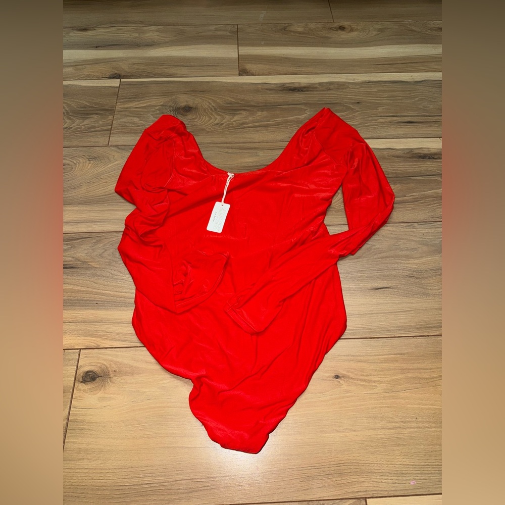 Red Long Sleeve Bodysuit Smoothiez